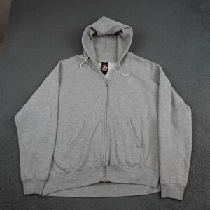 Vintage USA Olympic Hoodie Mens XL Gray Full Zip Fleece Sweatshirt USA